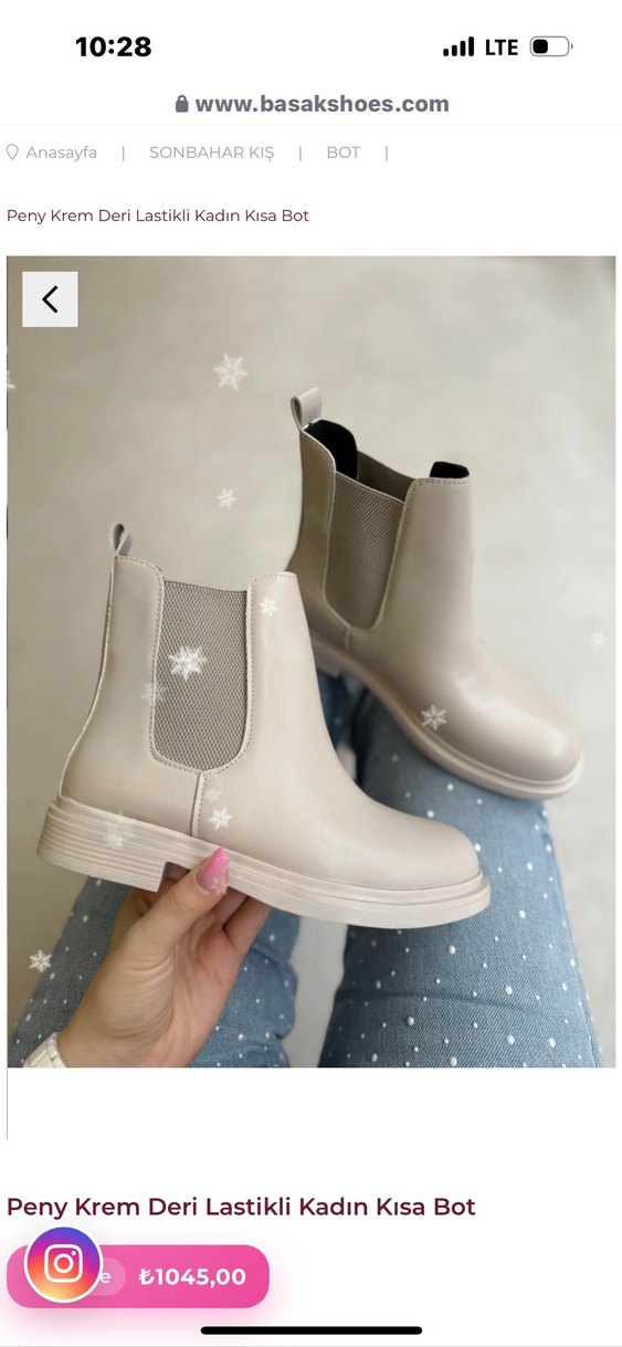 Bej Kadın Günlük Sokak Stili Bot - Görsel 5