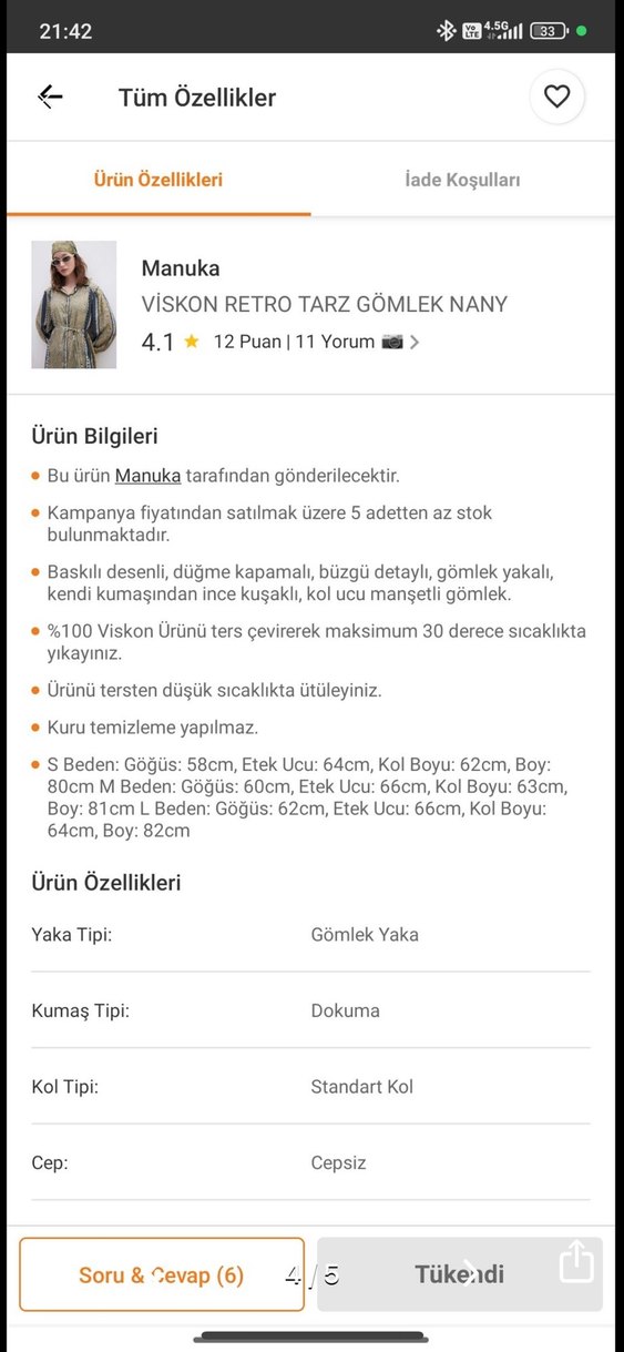 Manuka gömlek tunik - Görsel 4