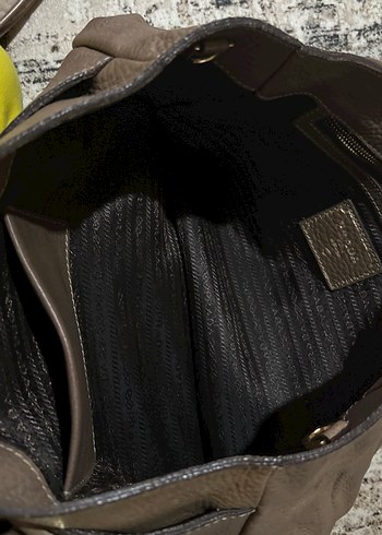 Prada Bej Deri Kadın Çanta - Görsel 3