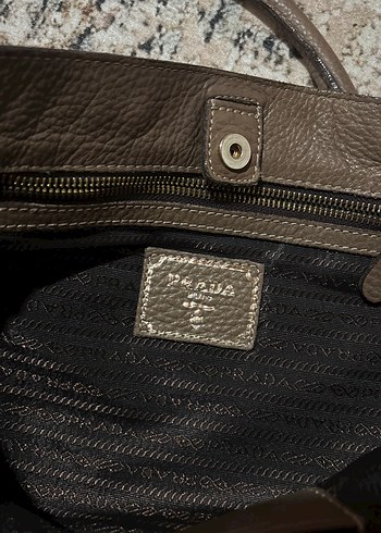 Prada Bej Deri Kadın Çanta - Görsel 2