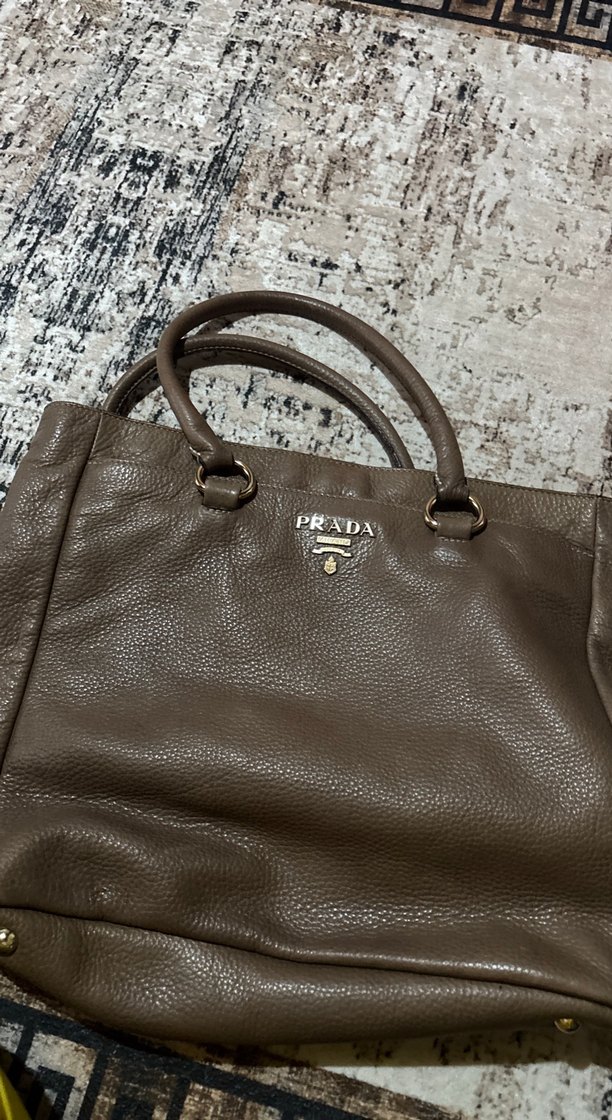 Prada Bej Deri Kadın Çanta - Görsel 4