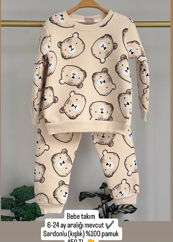 Zara unisex Ayıcık desenli Bebek Takımı
