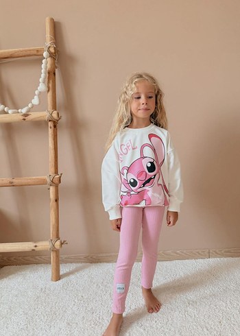 Diğer Kız Çocuk Pembe angel taytlı takım