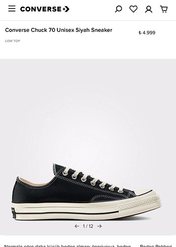 diğer Beden beyaz Renk Converse Beyaz Siyah Baskılı Günlük Spor Ayakkabı sıfır orijinal