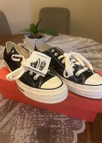 Converse Beyaz Siyah Baskılı Günlük Spor Ayakkabı sıfır orijinal