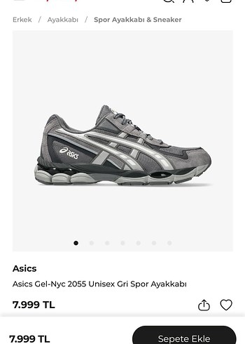 Asics ASİCS Gri Erkek Spor Ayakkabı - Bağcıklı, Baskılı