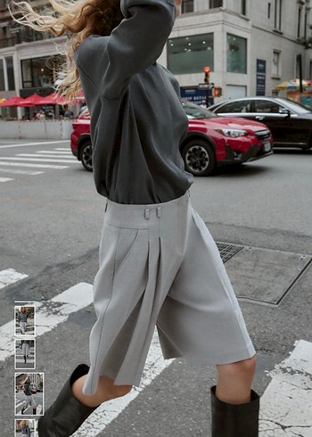 Zara uzun pensli bermuda şort - Görsel 5