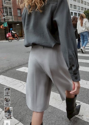 Zara uzun pensli bermuda şort - Görsel 6