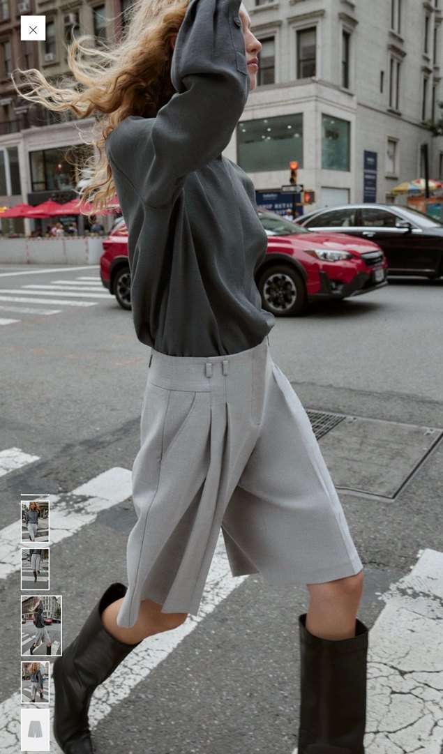 Zara uzun pensli bermuda şort - Görsel 5