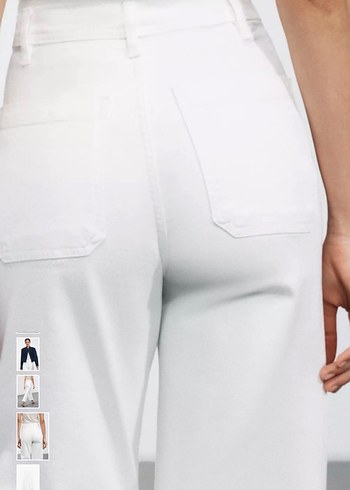 ZW Collection Yüksek Bel Beyaz Geniş Paça Jean - Görsel 5