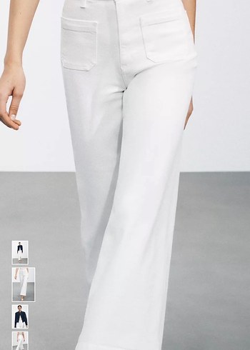 ZW Collection Yüksek Bel Beyaz Geniş Paça Jean - Görsel 3