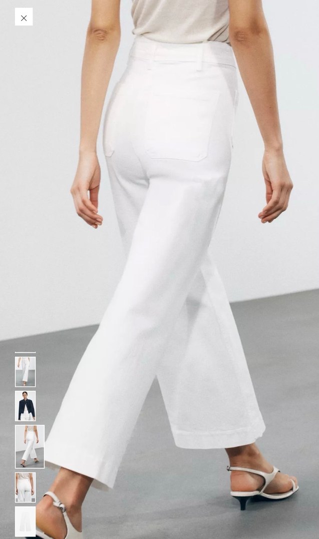 ZW Collection Yüksek Bel Beyaz Geniş Paça Jean - Görsel 4