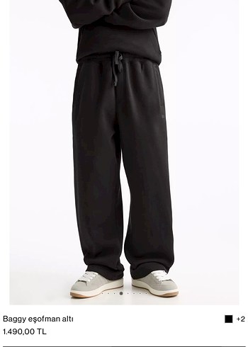 Siyah Baggy Erkek Eşofman Altı - Görsel 4