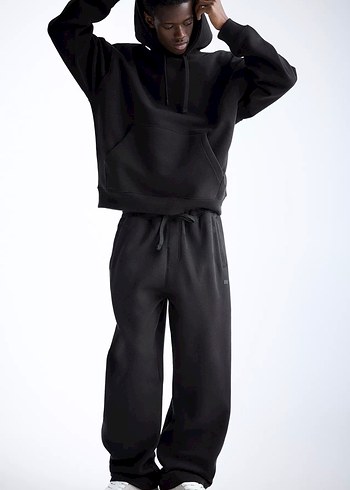 Siyah Baggy Erkek Eşofman Altı - Görsel 5