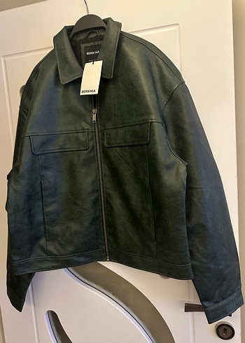 Bershka yeşil erkek suni deri ceket - Görsel 11