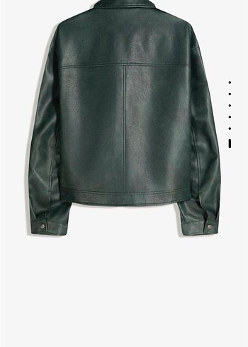 Bershka yeşil erkek suni deri ceket - Görsel 6