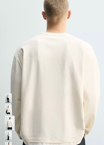 Zara kontrast çift katlı bitişli tshırt - Görsel 4