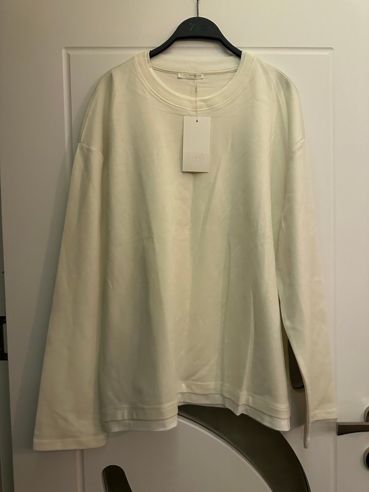 Zara kontrast çift katlı bitişli tshırt - Görsel 2