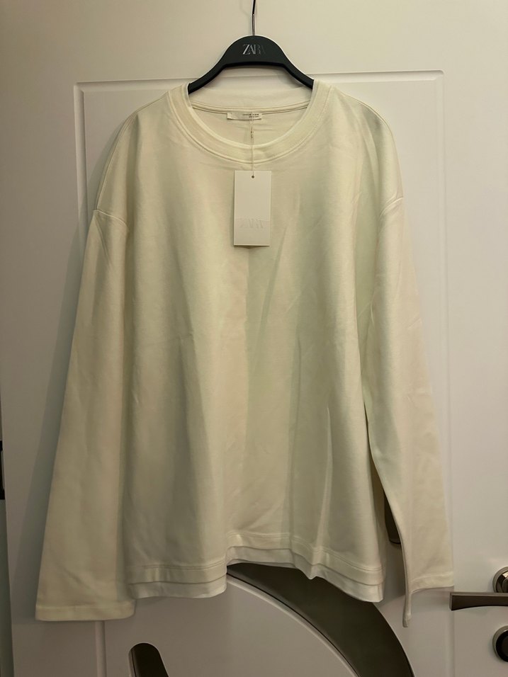 Zara kontrast çift katlı bitişli tshırt - Görsel 3