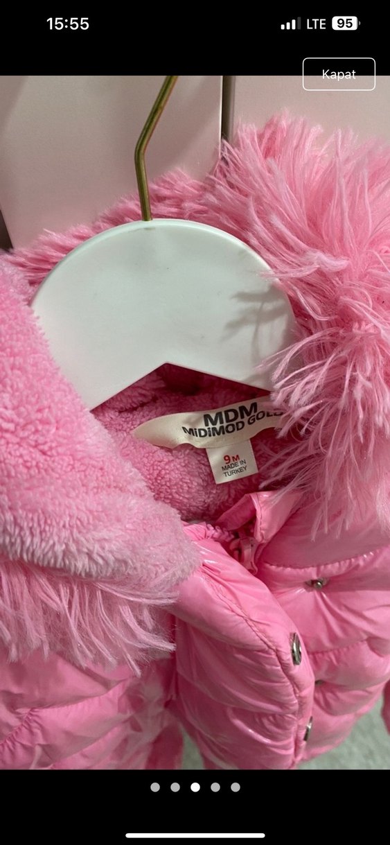 Kürklü Pembe Bebek Kış Tulumu - Görsel 2