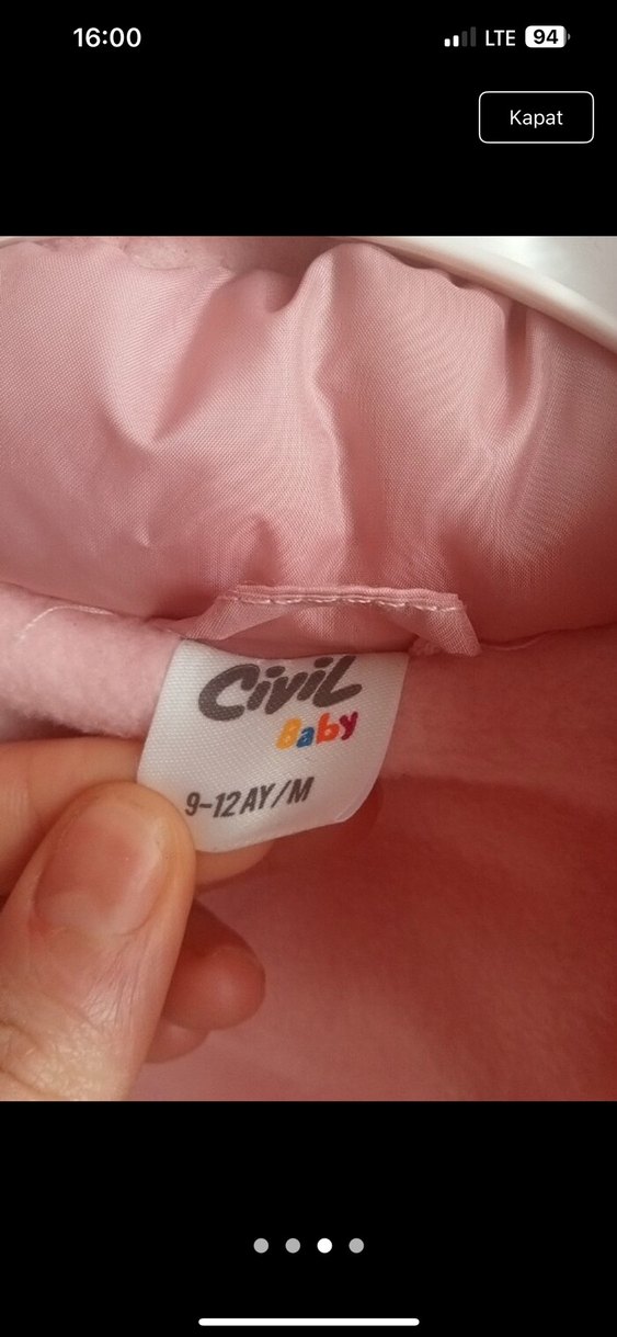 Kız Çocuk Pudra Peluş Detaylı Mont - Görsel 2