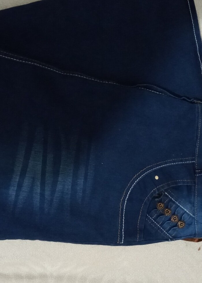 Kadın mavi renk kot etek - Görsel 2