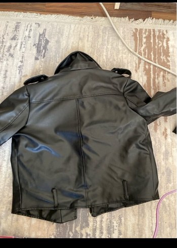 kemerli deri ceket - Görsel 2