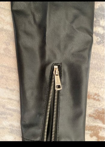 kemerli deri ceket - Görsel 3