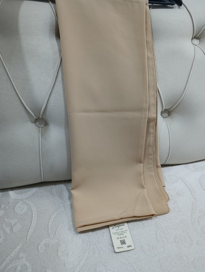 Bej Kadın Pilili Basic Şal - Görsel 2