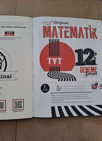  Beden Renk Mikro Orijinal TYT Matematik 12li Deneme