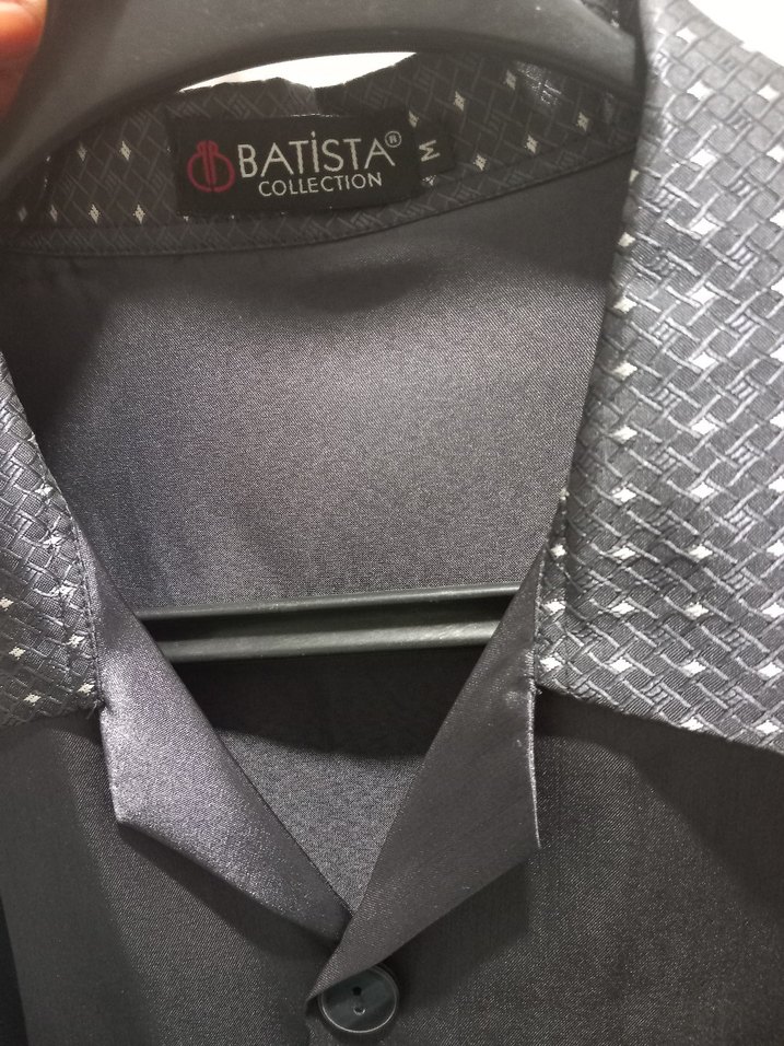 Düğmeli Siyah Parlak Erkek Pijama Üstü - Görsel 3