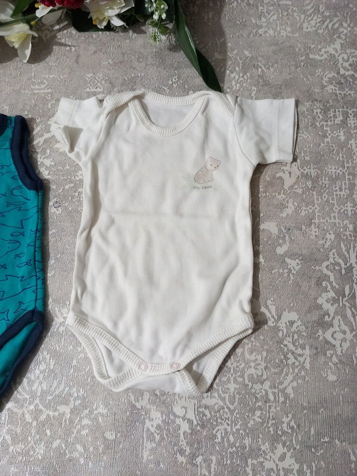 Turkuaz Erkek Bebek Kolsuz Triko Body - Görsel 3