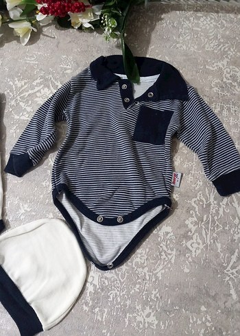 Gri Uzun Kollu Bebek Body - Görsel 3