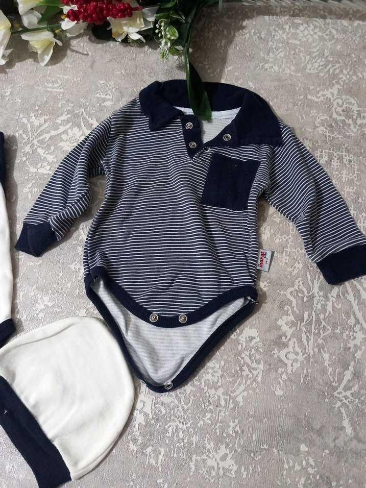 Gri Uzun Kollu Bebek Body - Görsel 3