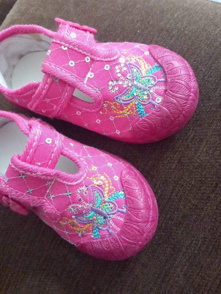 Renkli Nakışlı Pembe Kız Bebek İlk Adım Ayakkabısı - Görsel 3
