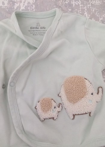 Nakışlı Beyaz Bebek Hastane Kıyafeti - Görsel 2