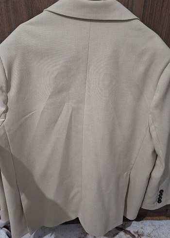 Bej Kadın Keten Blazer Ceket - Görsel 6