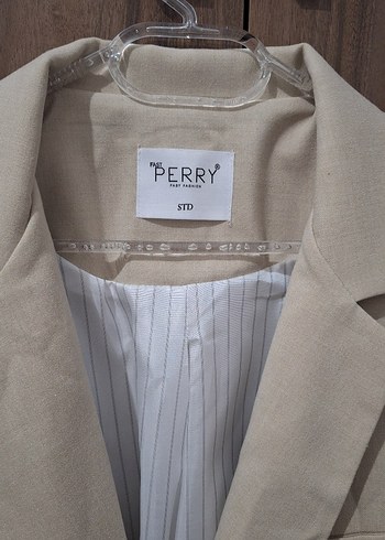 Bej Kadın Keten Blazer Ceket - Görsel 2