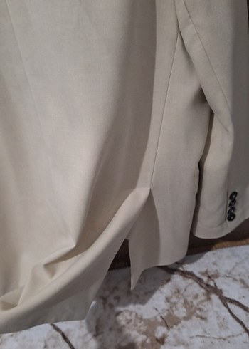 Bej Kadın Keten Blazer Ceket - Görsel 7