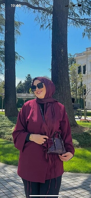 Bordo bağlamalı ceket