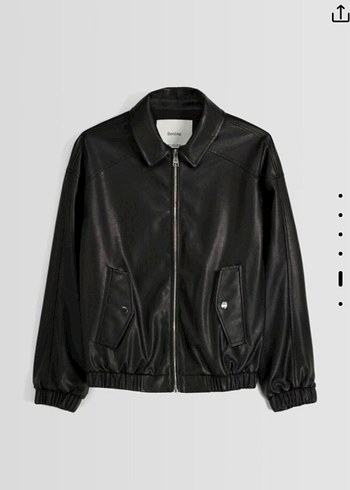m Beden Bershka Siyah Dad fit Deri Ceket