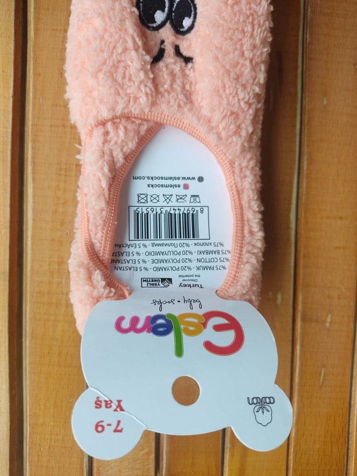 Renkli Çocuk Sıcak Ev Terliği Patiği 7- 9 Yaş - Görsel 3