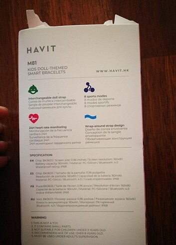 Diğer Havit M81 Akıllı Bileklik