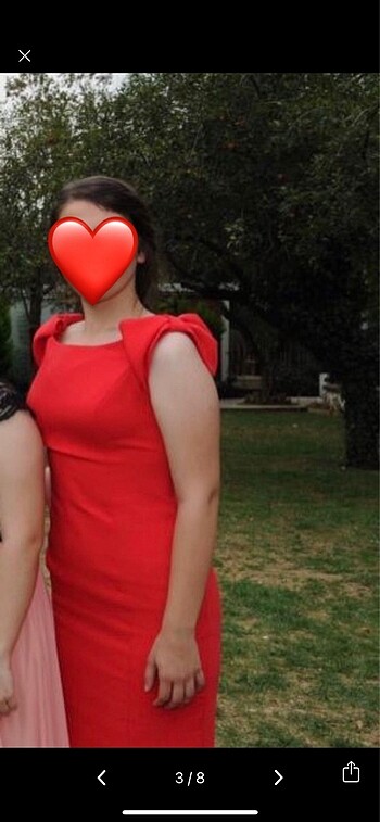 l Beden Nar çiçeği rengi Abiye elbise
