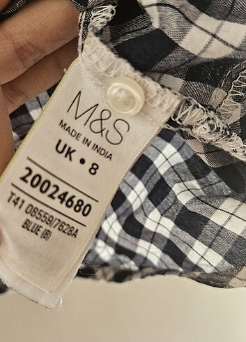 s Beden Marks&Spencer kareli bluz