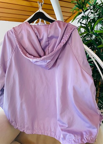 Zara Kadın Mor Rahat Kesim Fermuarlı Ceket - Görsel 2