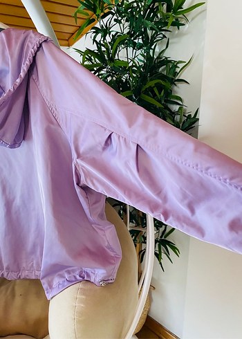 Zara Kadın Mor Rahat Kesim Fermuarlı Ceket - Görsel 3
