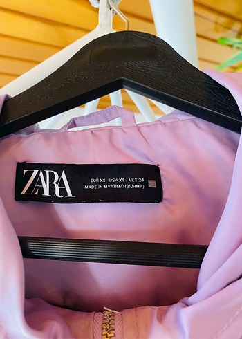 Zara Kadın Mor Rahat Kesim Fermuarlı Ceket - Görsel 4