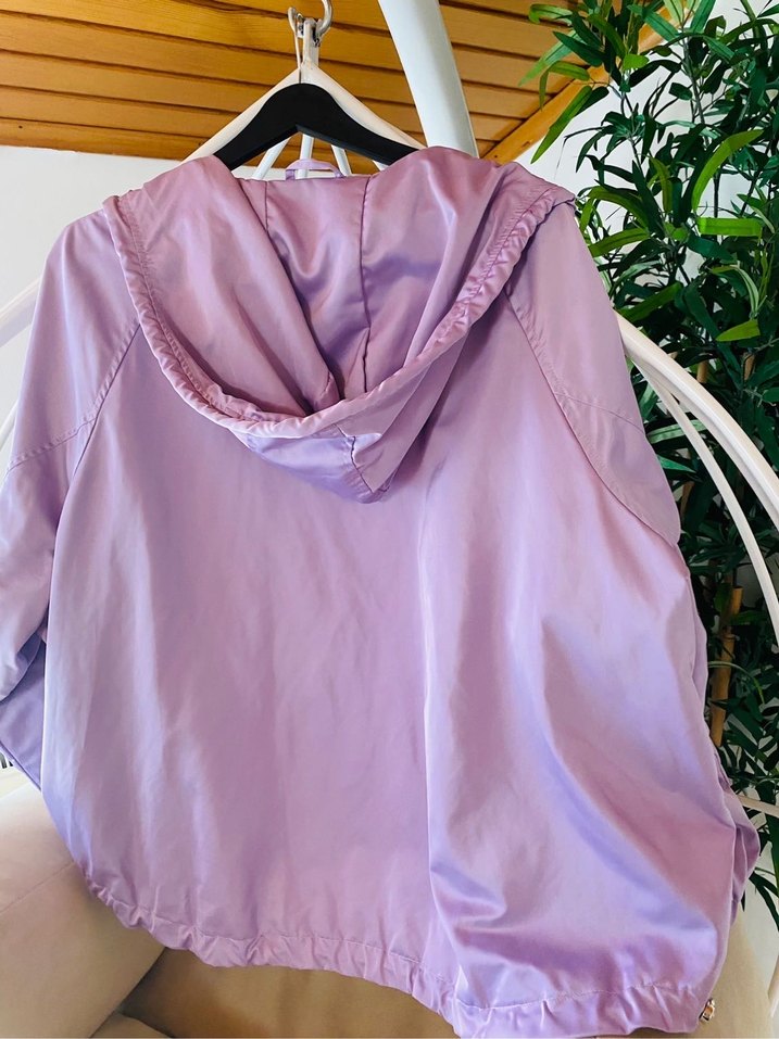 Zara Kadın Mor Rahat Kesim Fermuarlı Ceket - Görsel 2