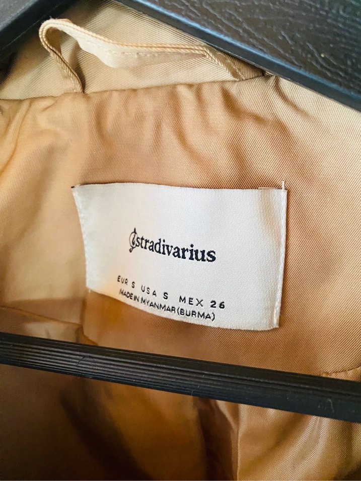 Stradivarius Düğmeli Bej Midi Trençkot - Görsel 4